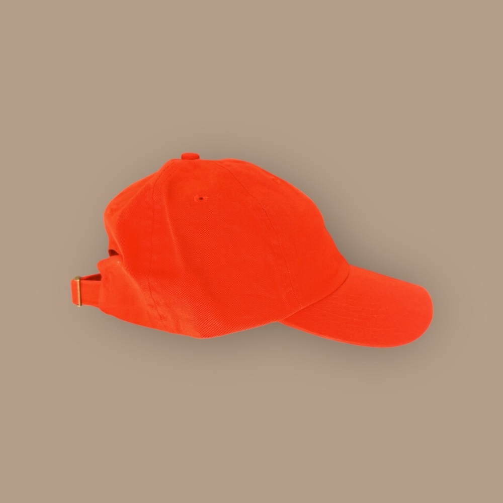 Men's and Women's Soft Orange Solid Color Baseball Caps Are Adjustable In Size
